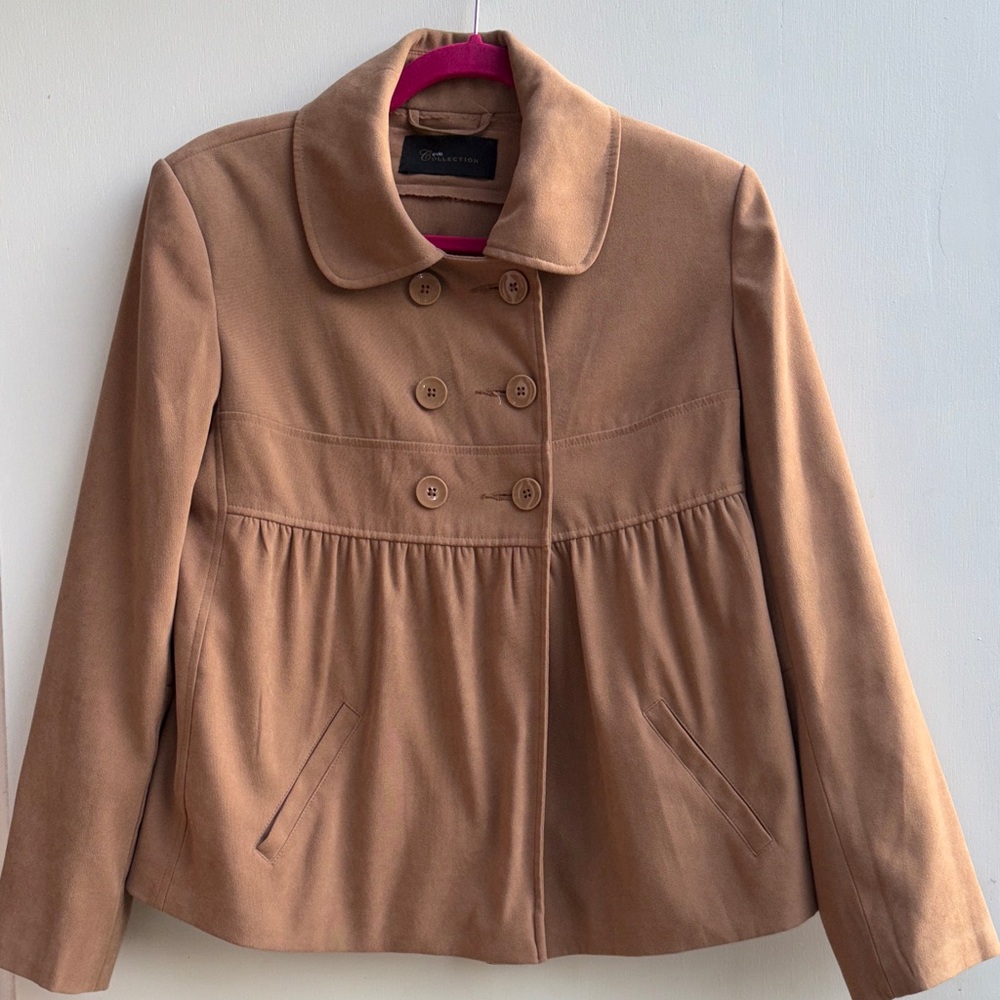 Ce-Vie Collection Tan Double-Breasted Pea Coat